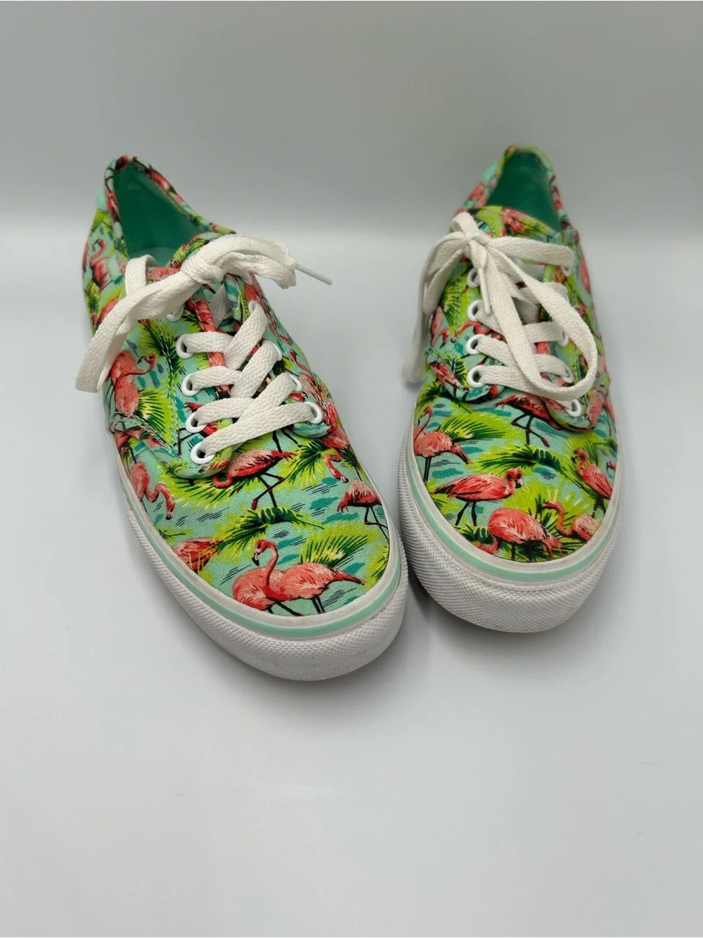 Women’s Van’s Flamingo Print Canvas Sneakers - Pink/Green